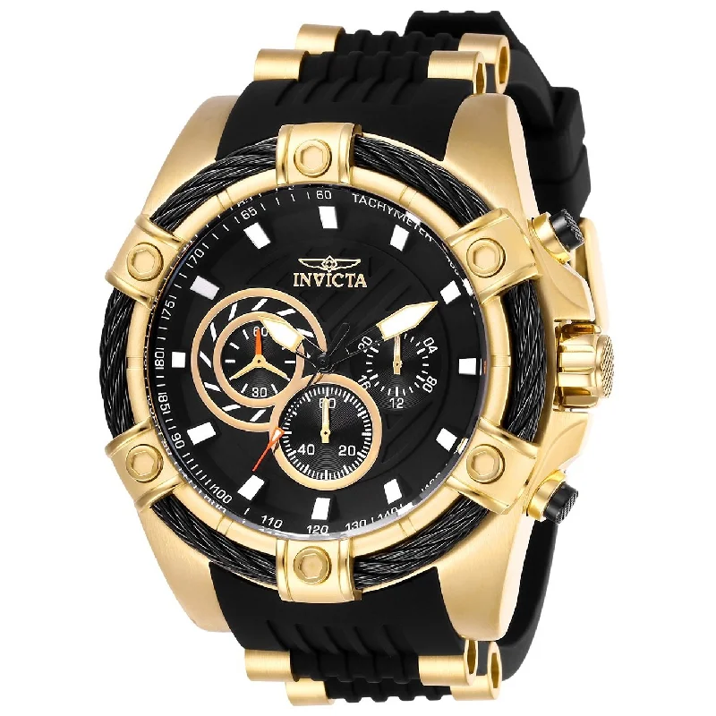 Cedar wood watches-Invicta Men's 26818 Bolt Black and Gold-tone Inserts Polyurethane and Stainless Steel Watch