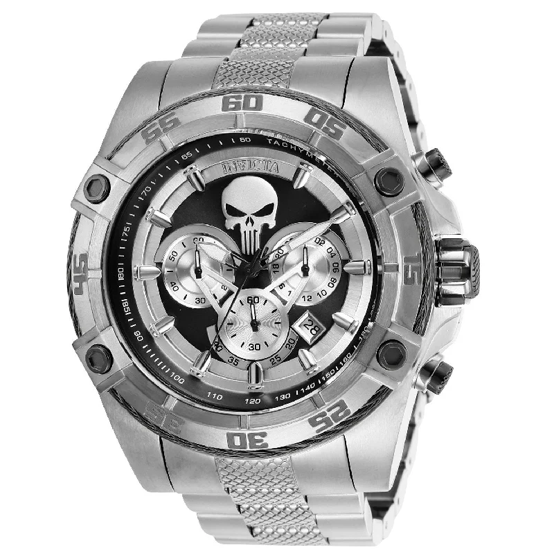 Bold analog watches-Invicta Men's 26863 Marvel Punisher Stainless Steel Watch