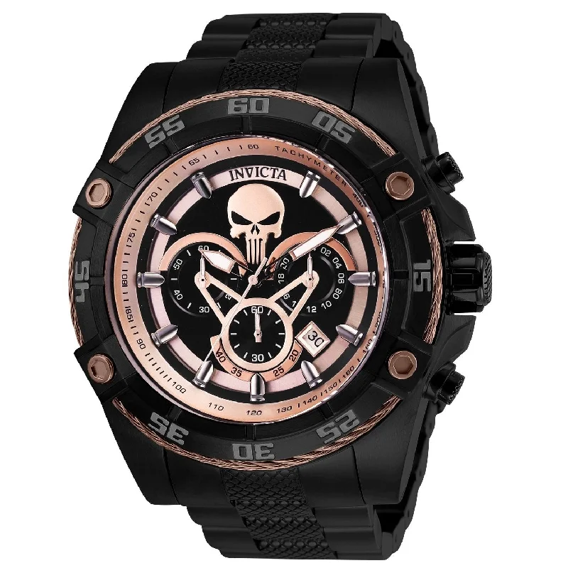 Fine bracelet watches-Invicta Men's 26866 Marvel Black Panther Black Stainless Steel Watch