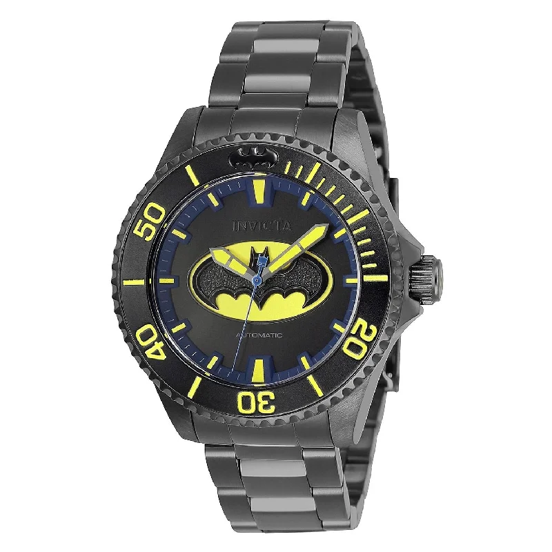 Lustrous gold watches-Invicta Men's 26903 DC Comics Batman Automatic  Gunmetal Stainless Steel Watch