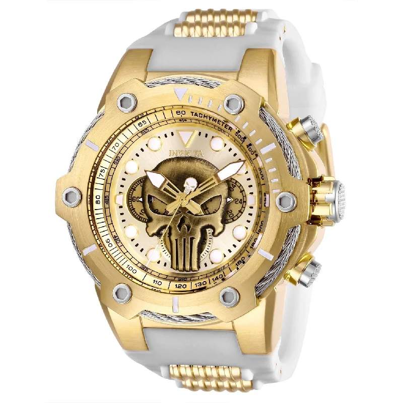 Thick metal watches-Invicta Men's 26924 Punisher White Silicone Watch