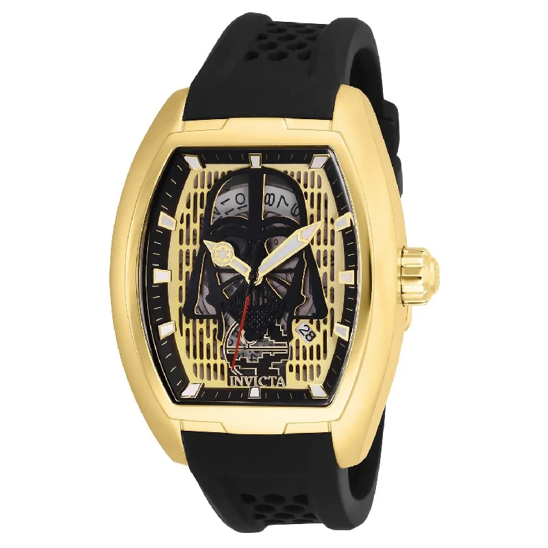 Worn style watches-Invicta Men's 26941 Star Wars Darth Vader Automatic Black Silicone Watch