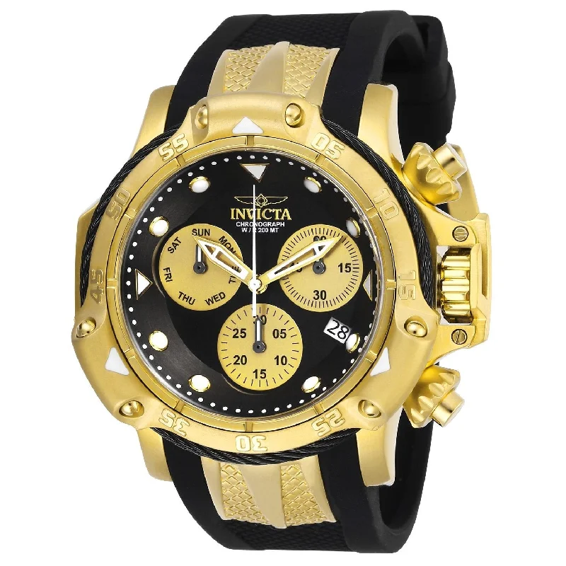 Pink gold face watches-Invicta Men's 26965 Subaqua 3  Black Silicone Watch