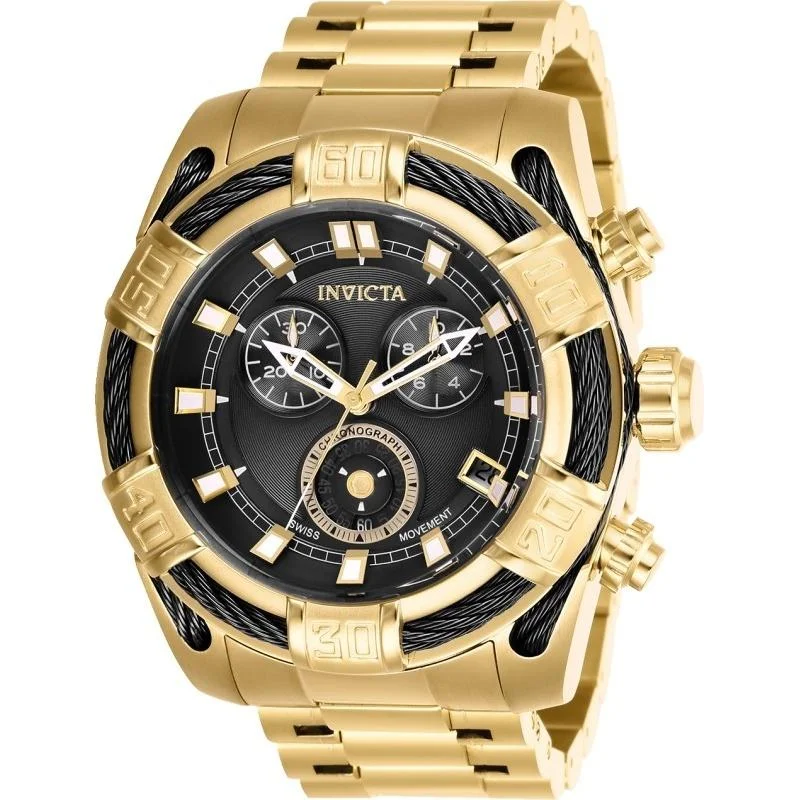 Round strap watches-Invicta Men's 26991 Bolt Gold-Tone Stainless Steel Watch