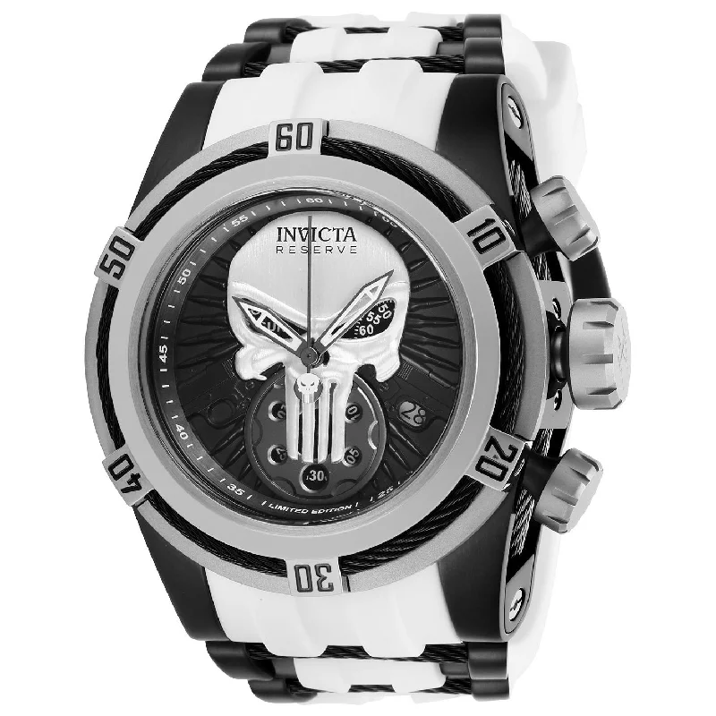 High gloss watches-Invicta Men's 27009 Punisher White Stainless Steel Watch