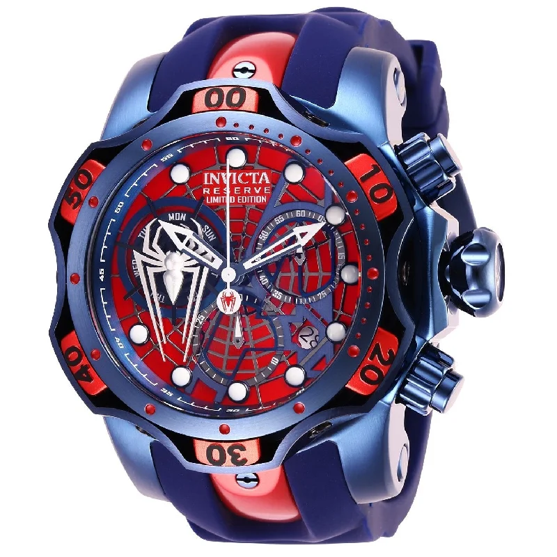 Lustrous gold watches-Invicta Men's 27044 Spiderman Blue Silicone Watch