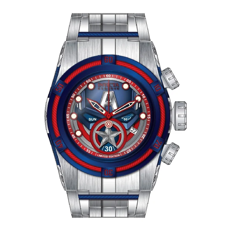 Shiny silver watches-Invicta Men's 27045 Captain America Stainless Steel Watch