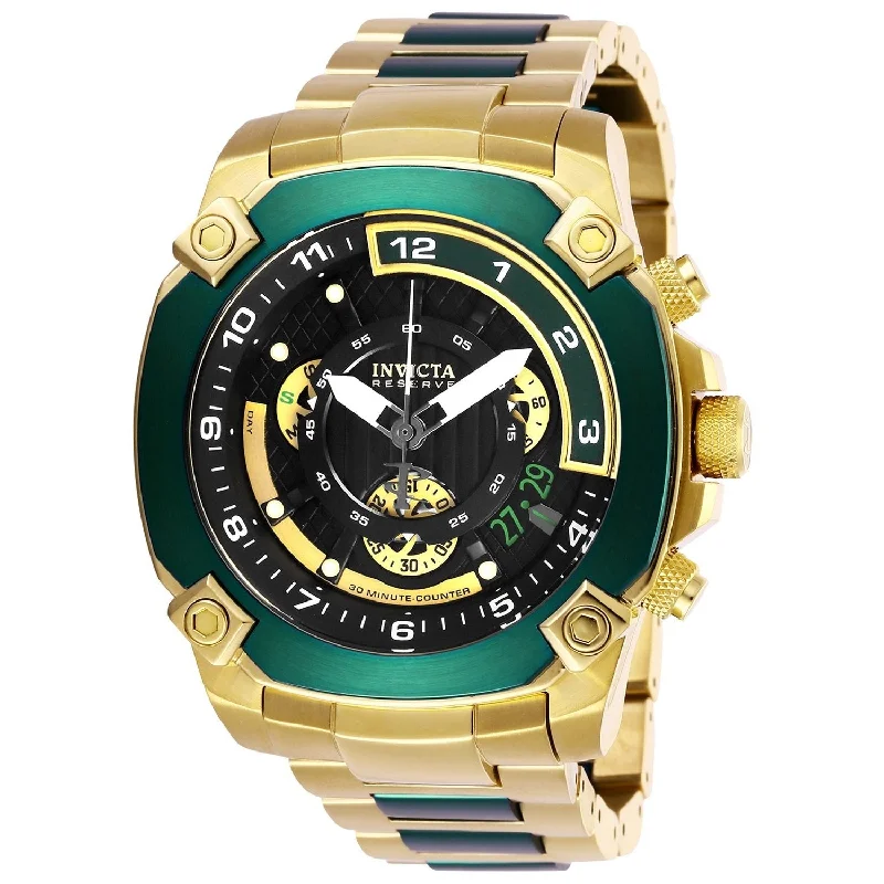 Amethyst bezel watches-Invicta Men's 27050 Reserve Black and Gold-Tone Stainless Steel Watch