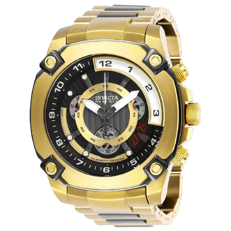 Bold analog watches-Invicta Men's 27052 Reserve Gold-Tone and Gun Metal Stainless Steel Watch