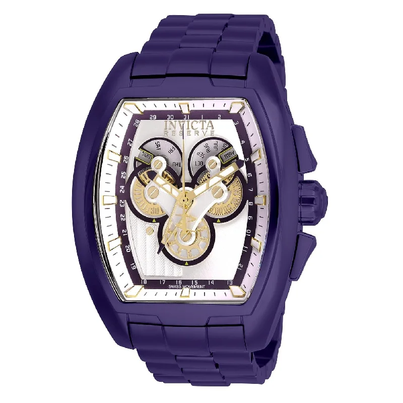 Green band watches-Invicta Men's 27057 Reserve Purple Stainless Steel Watch