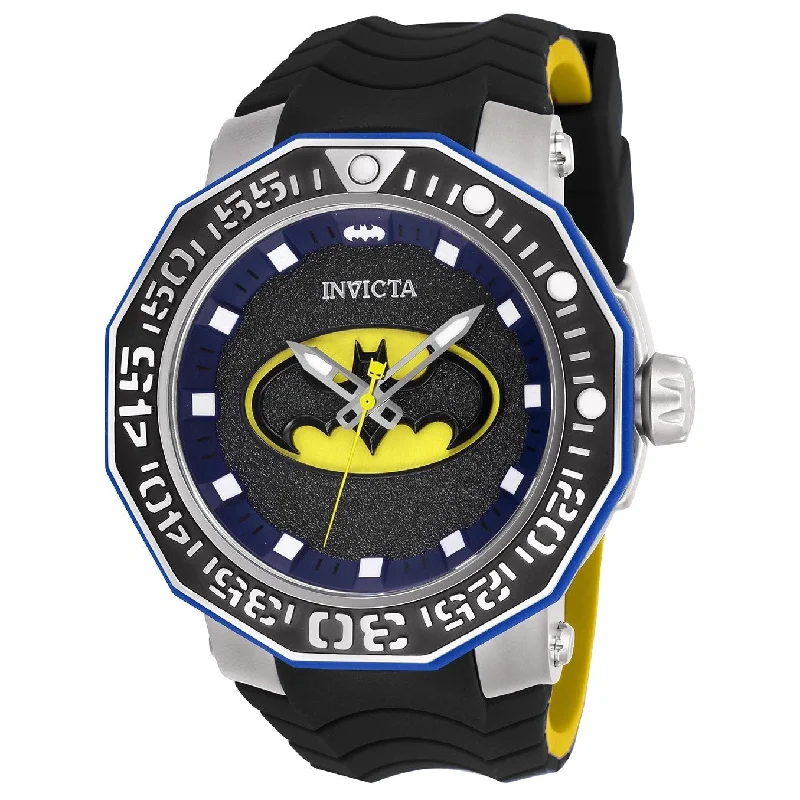 Cedar wood watches-Invicta Men's 27092 DC Comics Batman Automatic Black Silicone Watch