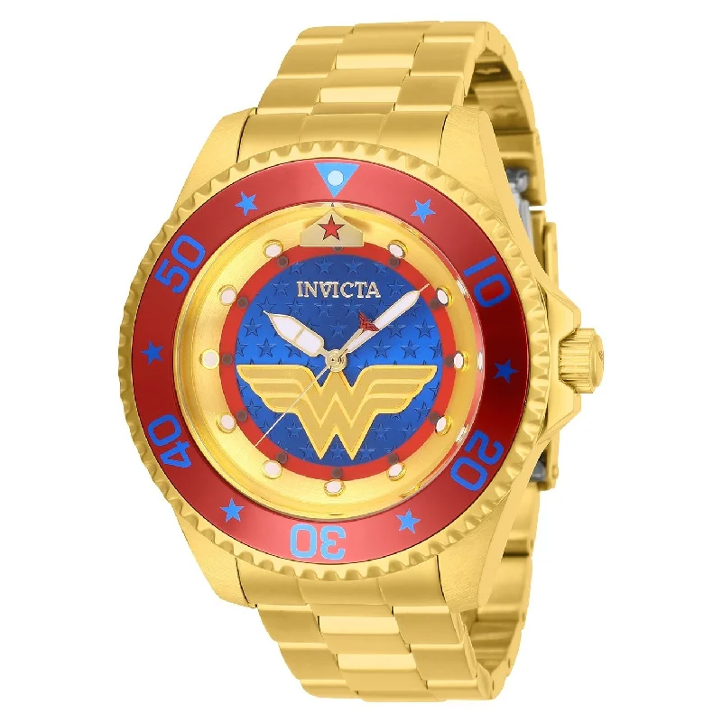 Fine bracelet watches-Invicta Men's 27137 Wonder Woman Gold-Tone Stainless Steel Watch