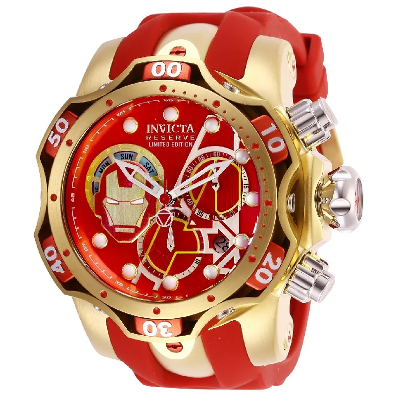 High gloss watches-Invicta Men's 27176 Ironman Red Stainless Steel Watch