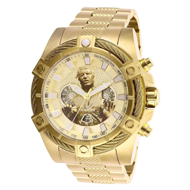 Regal diamond watches-Invicta Men's 27301 Star Wars Hans Solo Gold-Tone Stainless Steel Watch