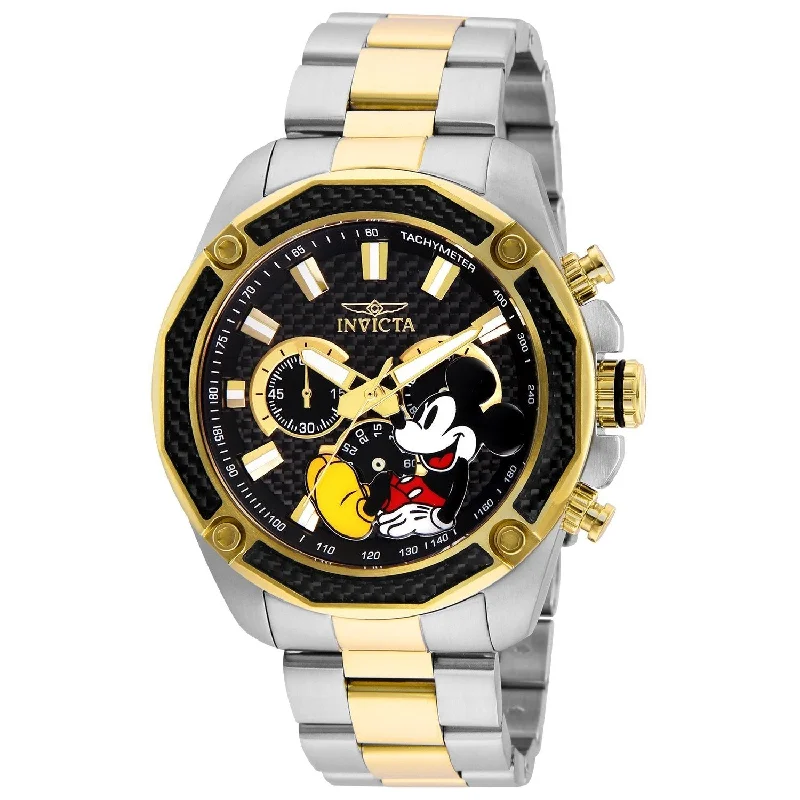 RosInvicta Men's 27359 Disney Mickey Mouse Gold-Tone and Silver Stainless Steel Watch