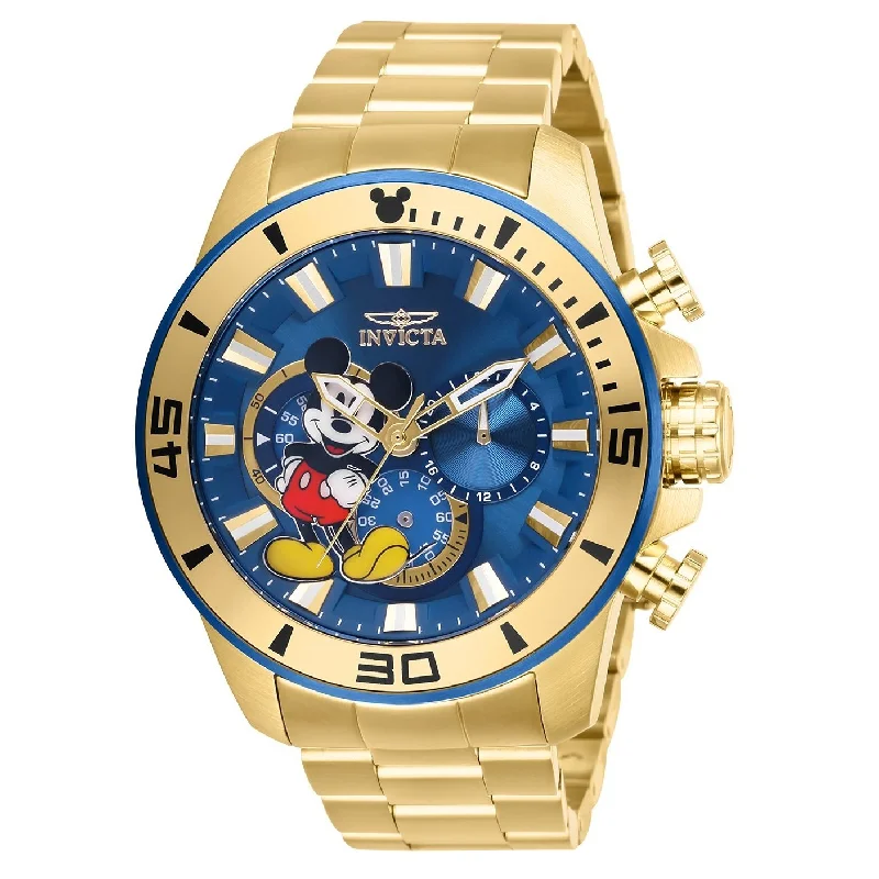 Retro strap watches-Invicta Men's 27363 Disney Mickey Mouse Gold-Tone Stainless Steel Watch