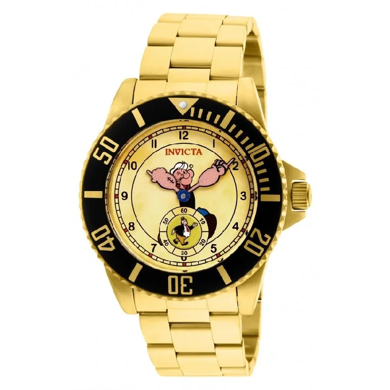 Lustrous gold watches-Invicta Men's 27418 Character Popeye Gold-Tone Stainless Steel Watch