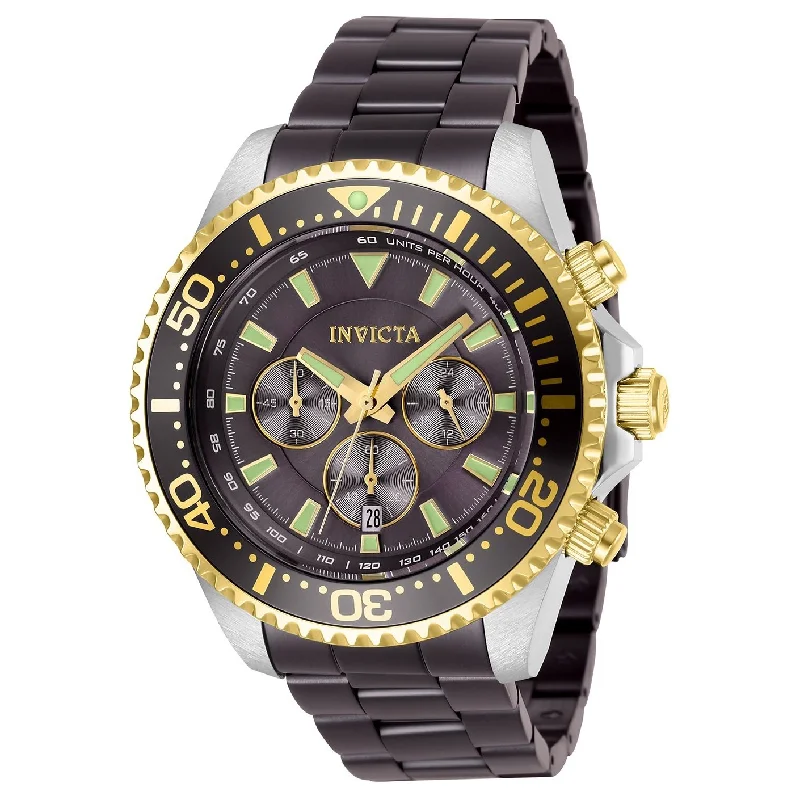 Shiny silver watches-Invicta Men's 27477 Pro Diver Brown Stainless Steel Watch