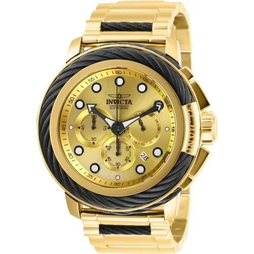 Fine bracelet watches-Invicta Men's 27494 Bolt Gold-Tone and Black Inserts Stainless Steel Watch