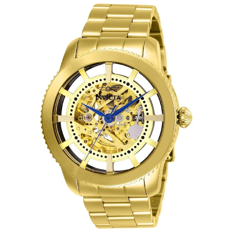 Green band watches-Invicta Men's 27551 Objet D Art Gold-Tone Stainless Steel Watch