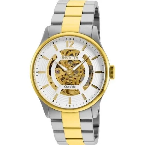 Pure quartz watches-Invicta Men's 27572 Objet D Art Automatic Gold-Tone and Silver Stainless Steel Watch