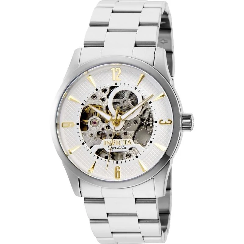 Thick metal watches-Invicta Men's 27581 Objet D Art Automatic Stainless Steel Watch