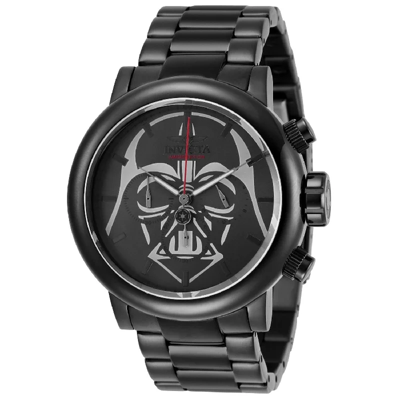 Pink gold face watches-Invicta Men's 27608 Star Wars Darth Vader Black Stainless Steel Watch