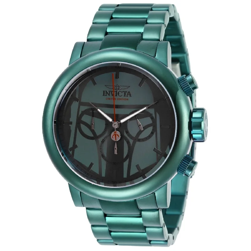 Retro strap watches-Invicta Men's 27609 Star Wars Boba Fett Green Stainless Steel Watch