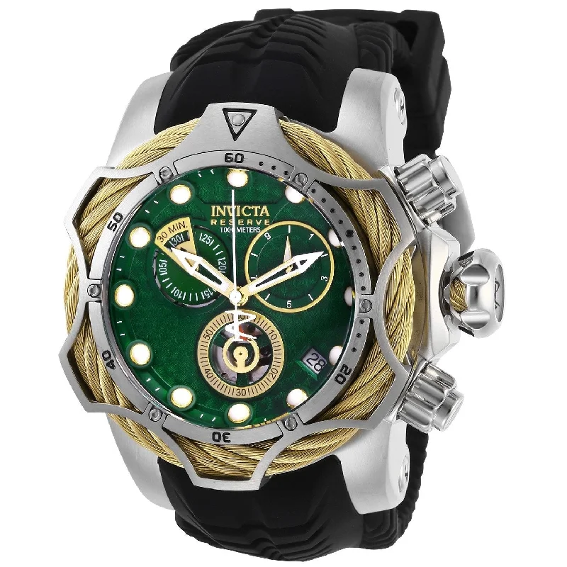 Pure quartz watches-Invicta Men's 27710 Reserve Venom Black Silicone Watch