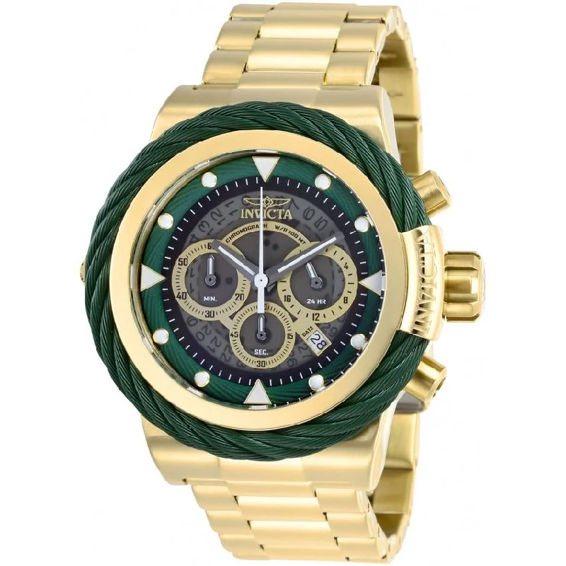 Round strap watches-Invicta Men's 27804 Bolt Gold-Tone Stainless Steel Watch