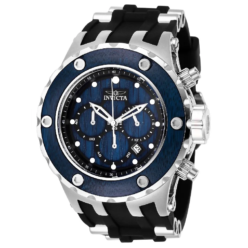 Bold analog watches-Invicta Men's 27904 Reserve Black and Silver Inserts Silicone Watch