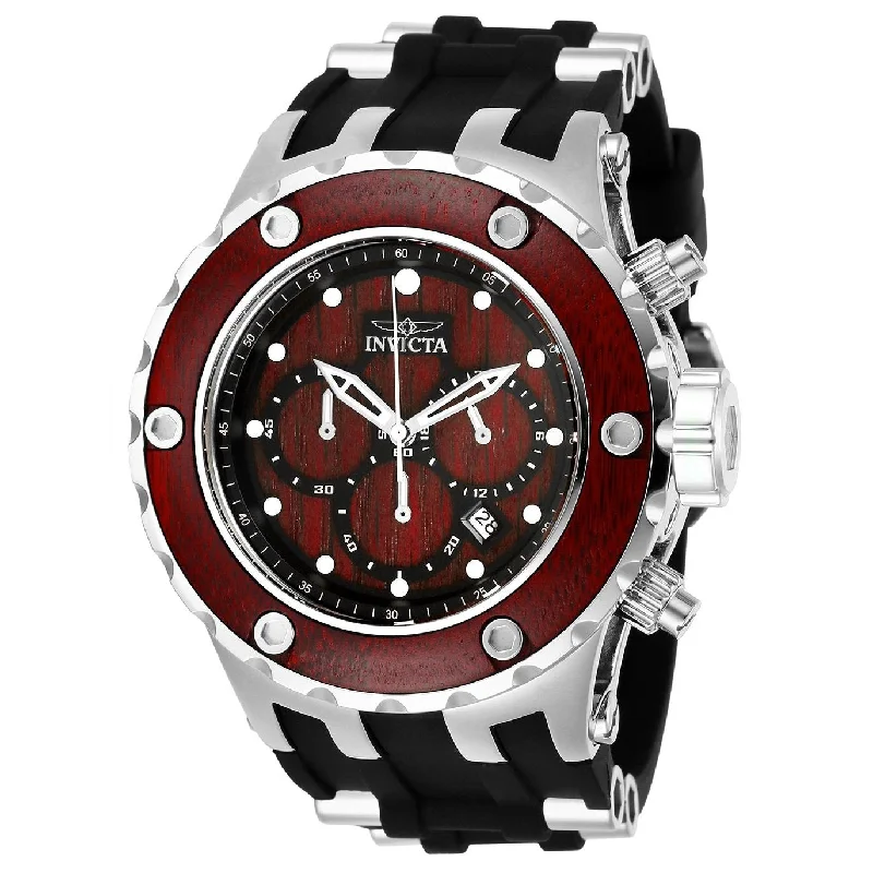 Wide band watches-Invicta Men's 27906 Reserve Black and Silver Inserts Silicone Watch