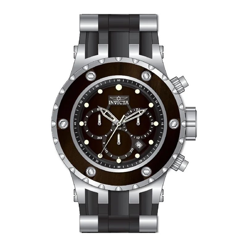 Fine bracelet watches-Invicta Men's 27907 Reserve Black and Silver Inserts Silicone Watch