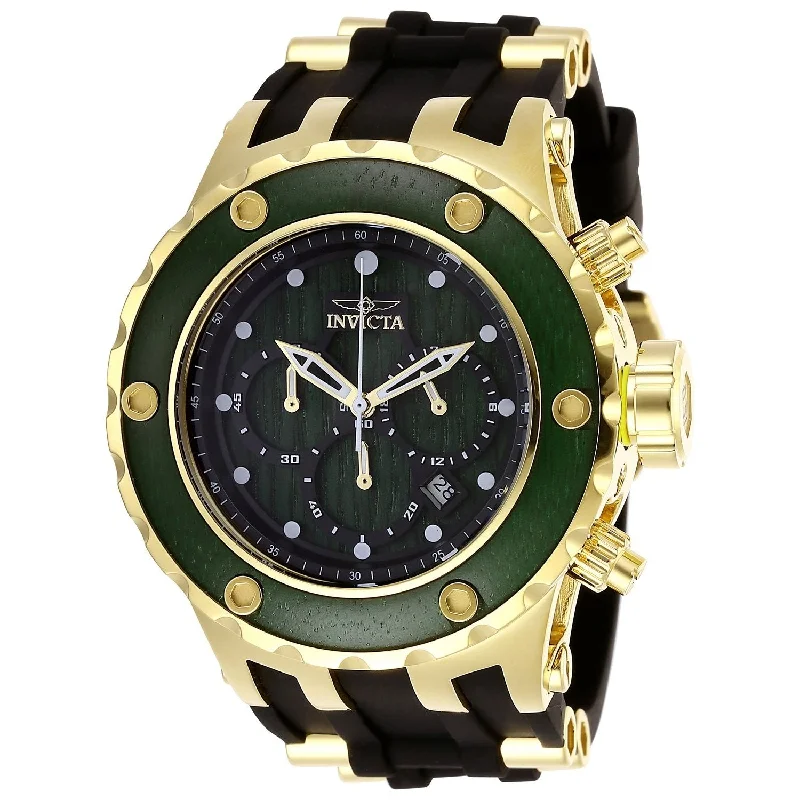 Thick metal watches-Invicta Men's 27912 Reserve Black and Gold-Tone Inserts Silicone Watch