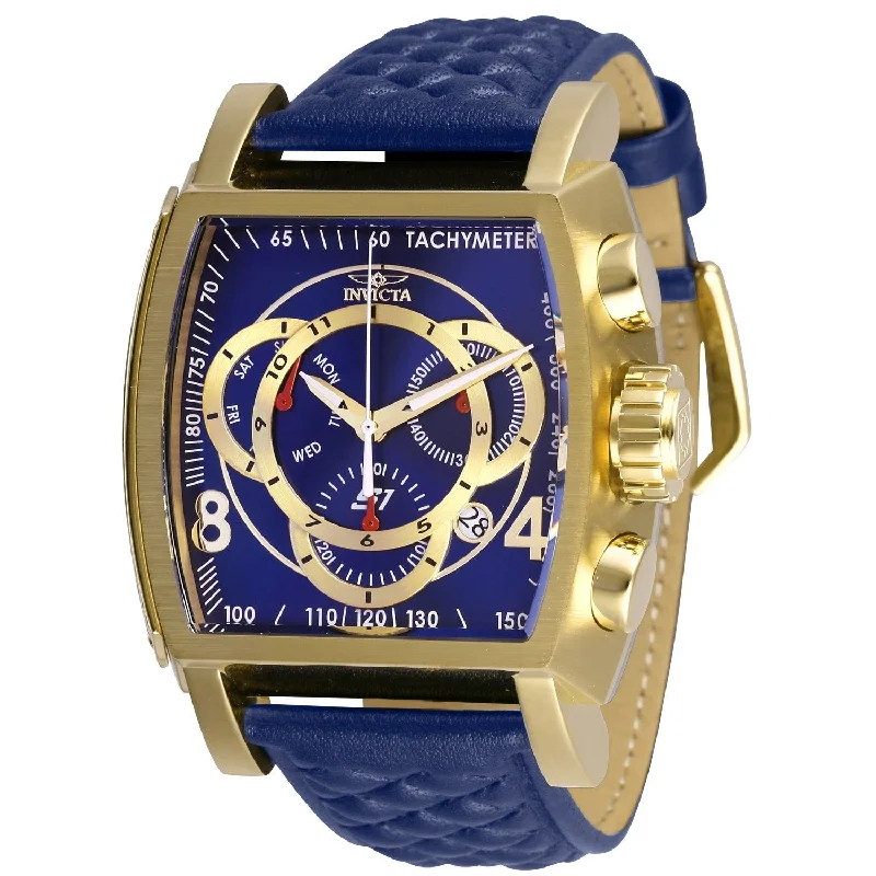 Retro strap watches-Invicta Men's 27933 S1 Rally Blue Leather Watch