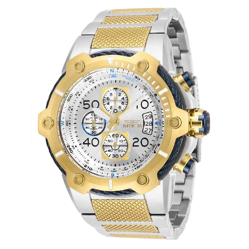 Pink gold face watches-Invicta Men's 28025 Bolt Gold-Tone and Silver Stainless Steel Watch