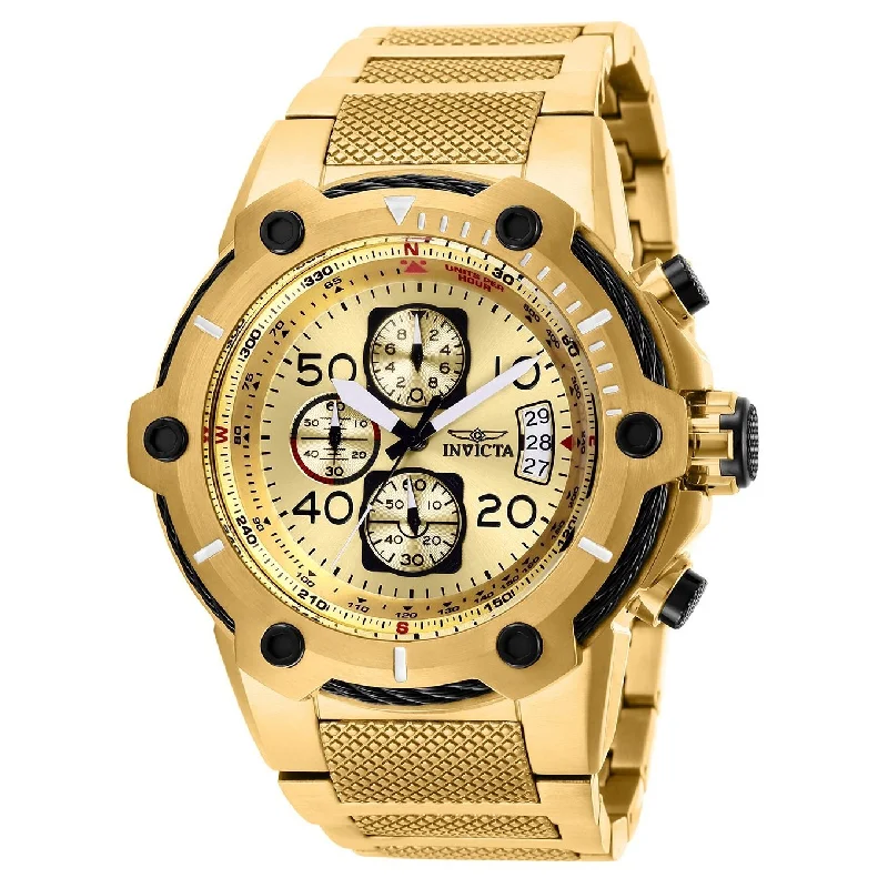 Retro strap watches-Invicta Men's 28026 Bolt Gold-Tone Stainless Steel Watch