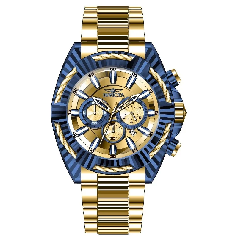 Round strap watches-Invicta Men's 28040 Bolt Gold-Tone Stainless Steel Watch