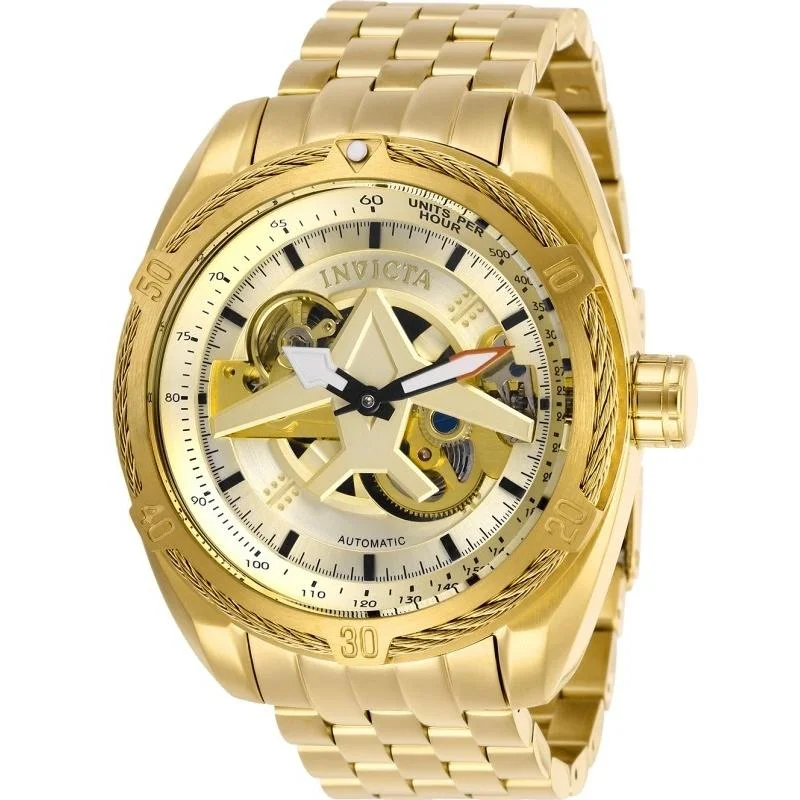 Regal diamond watches-Invicta Men's 28211 Aviator Automatic Gold-Tone Stainless Steel Watch