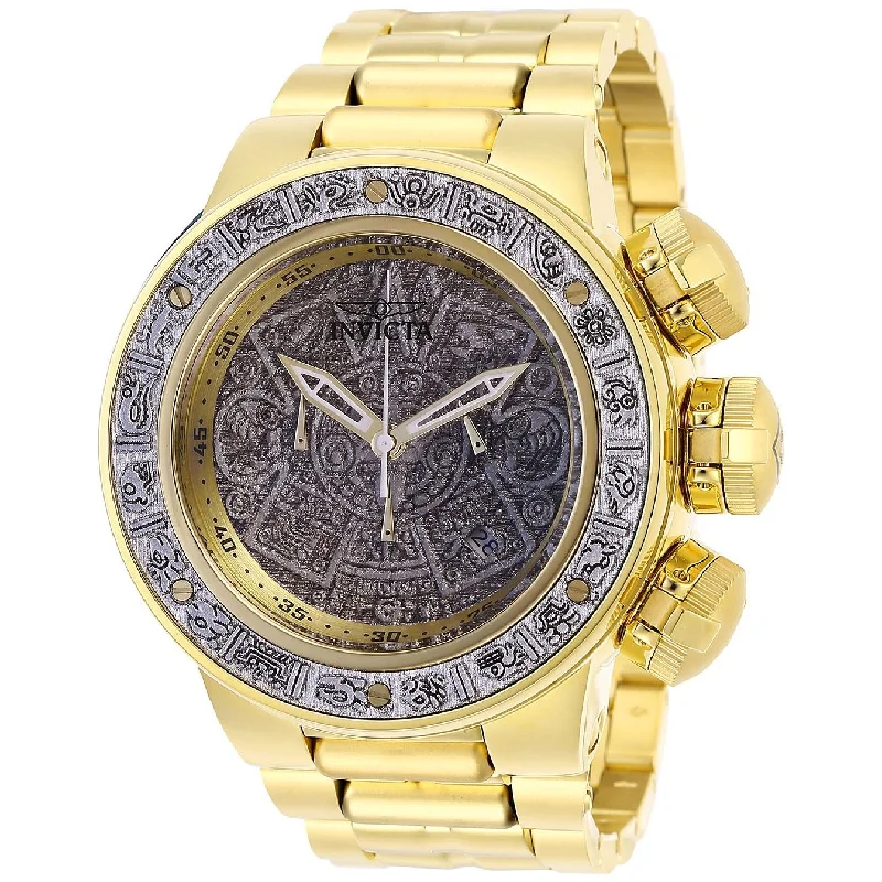 Amethyst bezel watches-Invicta Men's 28255 Subaqua Gold-Tone Stainless Steel Watch