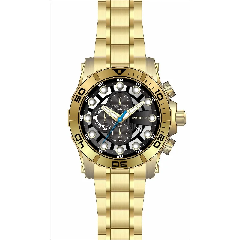 Bold analog watches-Invicta Men's 28264 Sea Hunter Gold-Tone Stainless Steel Watch