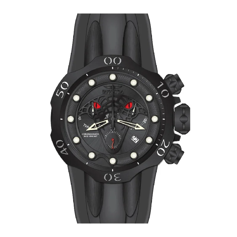 Worn style watches-Invicta Men's 28384 Venom Venom Black Silicone Watch