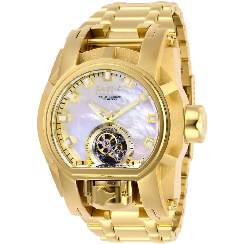 Retro strap watches-Invicta Men's 28393 Reserve Bolt Zeus Gold-Tone Stainless Steel Watch