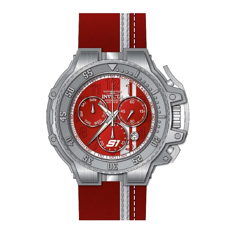 Amethyst bezel watches-Invicta Men's 28394 S1 Rally Red Leather Watch