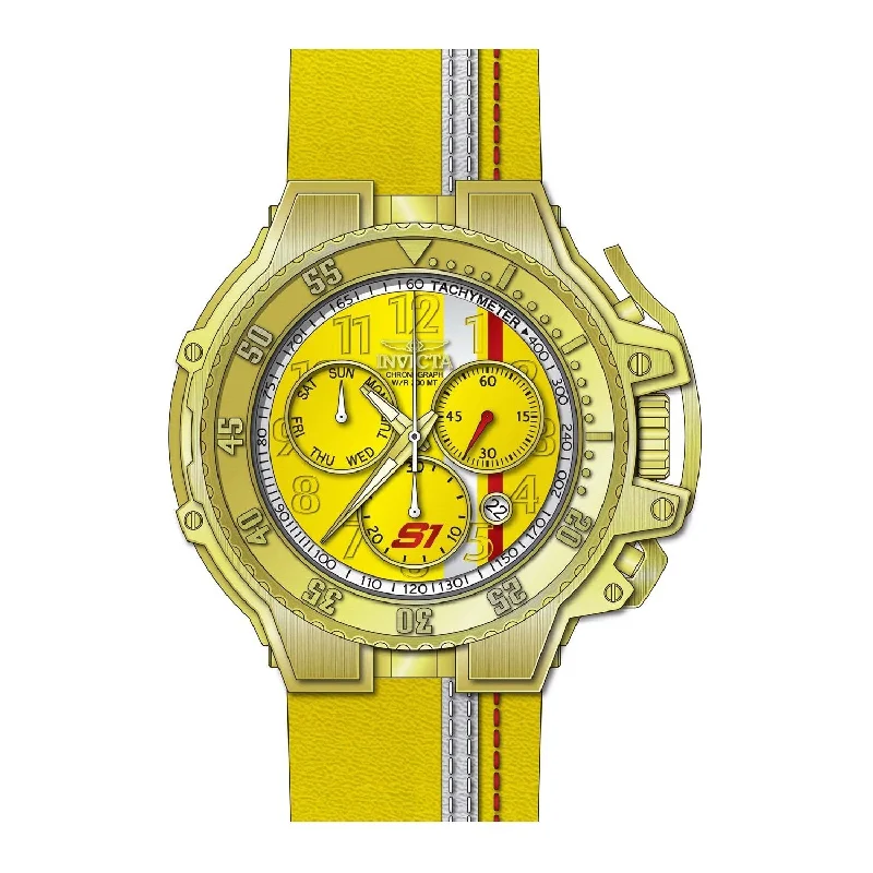 Wide band watches-Invicta Men's 28397 S1 Rally Yellow Leather Watch