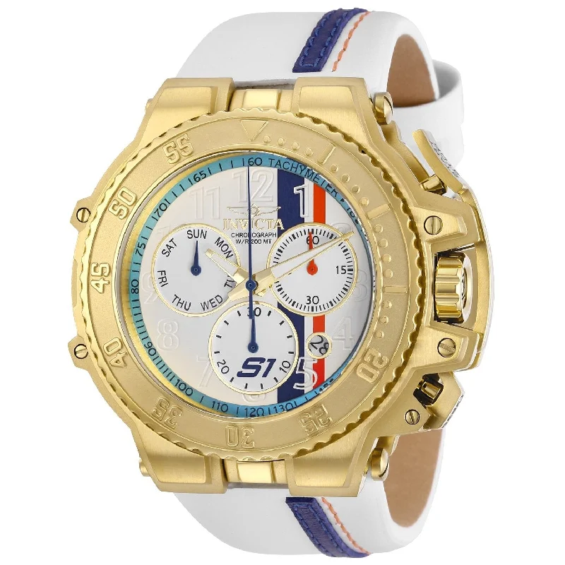 Fine bracelet watches-Invicta Men's 28398 S1 Rally Race Team White Leather Watch