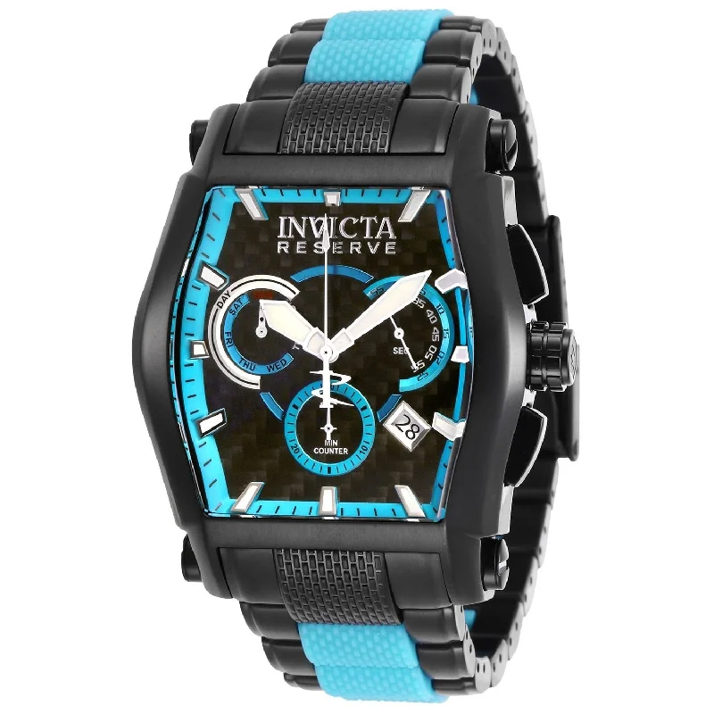 Cedar wood watches-Invicta Men's 28515 Reserve Black and Blue Stainless Steel Watch