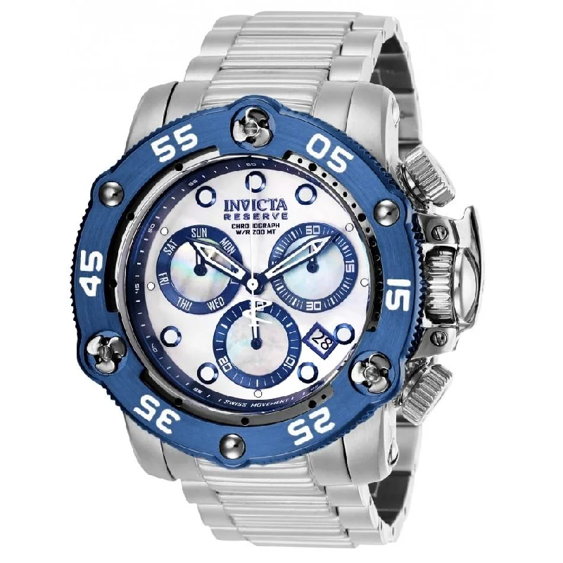 Wide band watches-Invicta Men's 28548 Reserve Chronograph Stainless Steel Watch