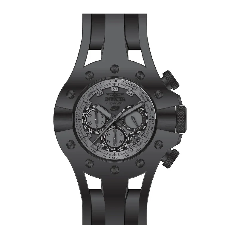 Thick metal watches-Invicta Men's 28575 Black Silicone Watch