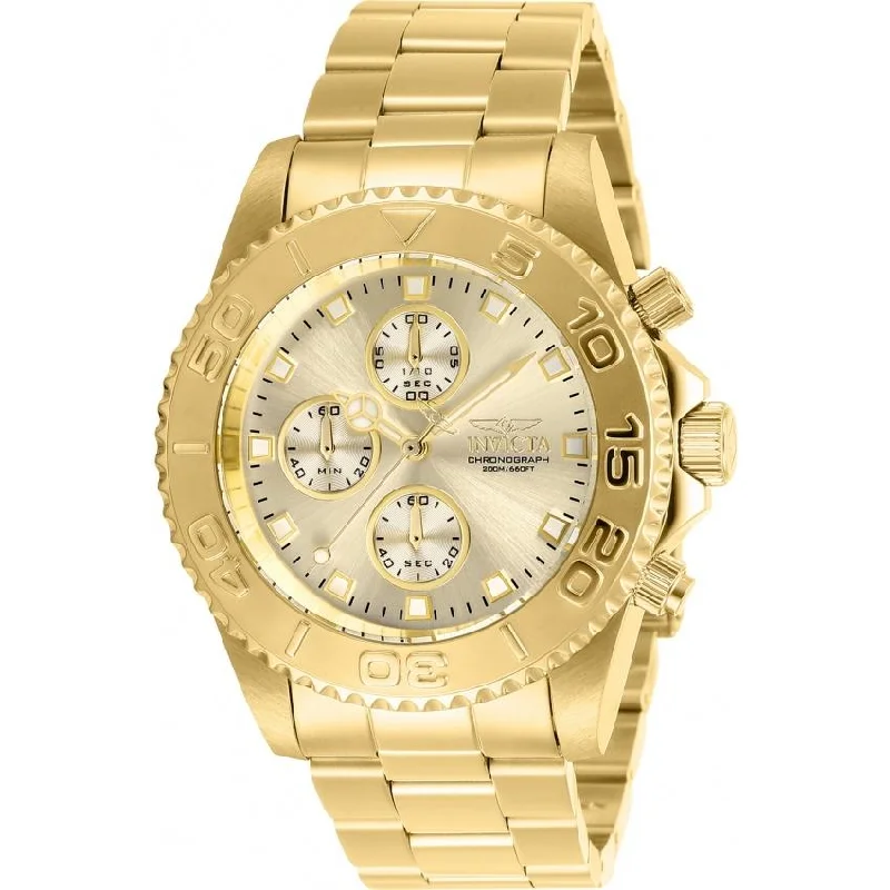 Pink gold face watches-Invicta Men's 28683 Pro Diver Invicta Connection Gold-Tone Stainless Steel Watch